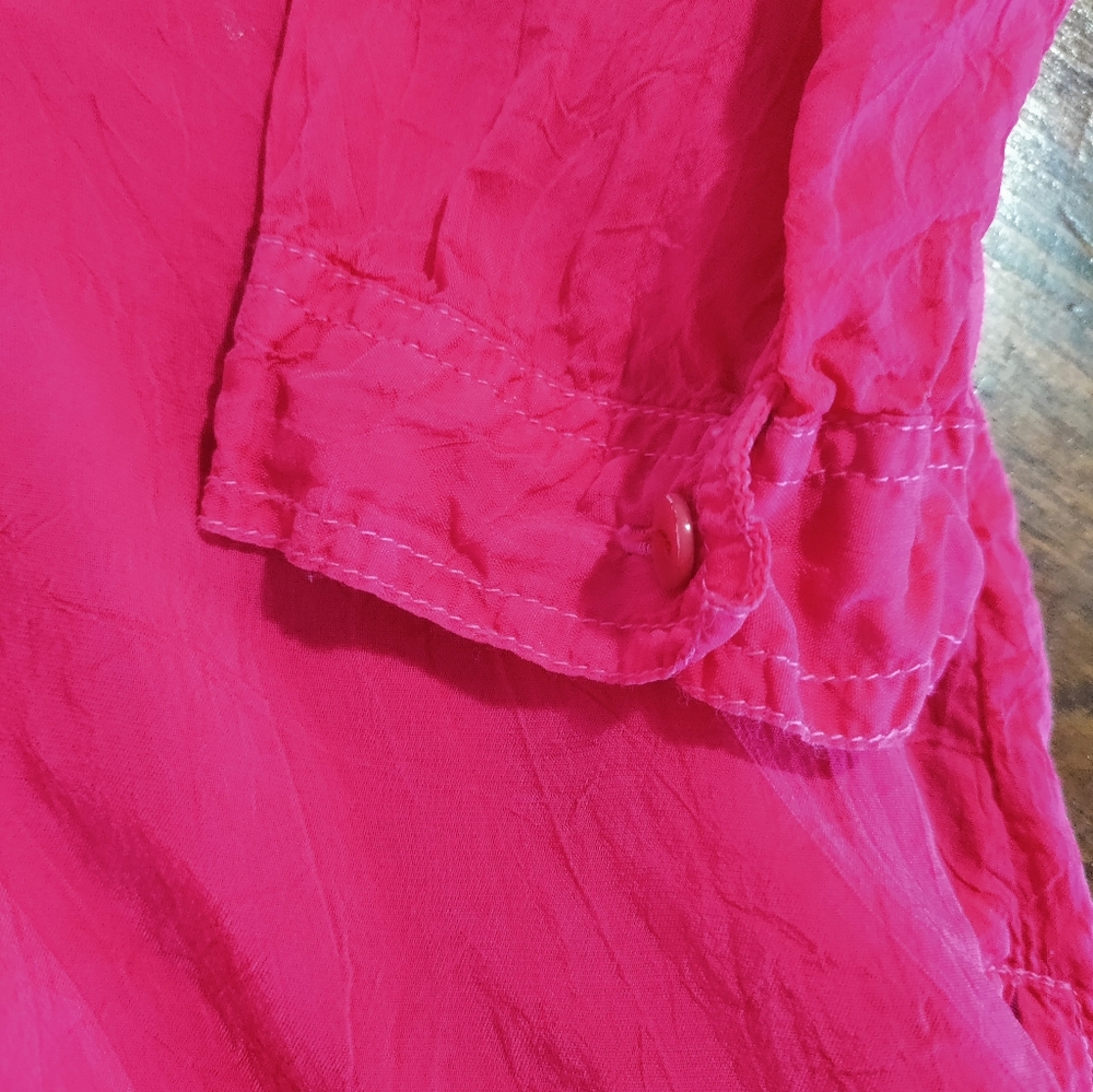 JOHNNY WAS HOT PINK EMBROIDERED MEDIUM TOP PRE-OWNED BEAUTIFUL - Picture 10 of 11